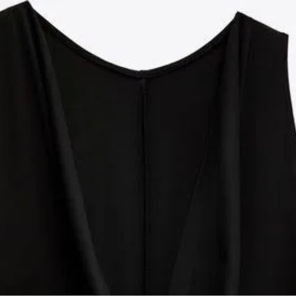 ZARA fashion icon little black draped midi dress with low folded back🔥🔥 - Picture 5 of 7